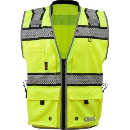 GSS SAFETY GSS Safety ONYX Class 2 Surveyor's Safety Vest-Lime-4XL 1511-4XL